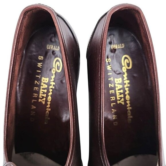 NEW Vintage Continentals Bally Swiss Dress Shoe 9 Brown Leather Loafer Old Stock